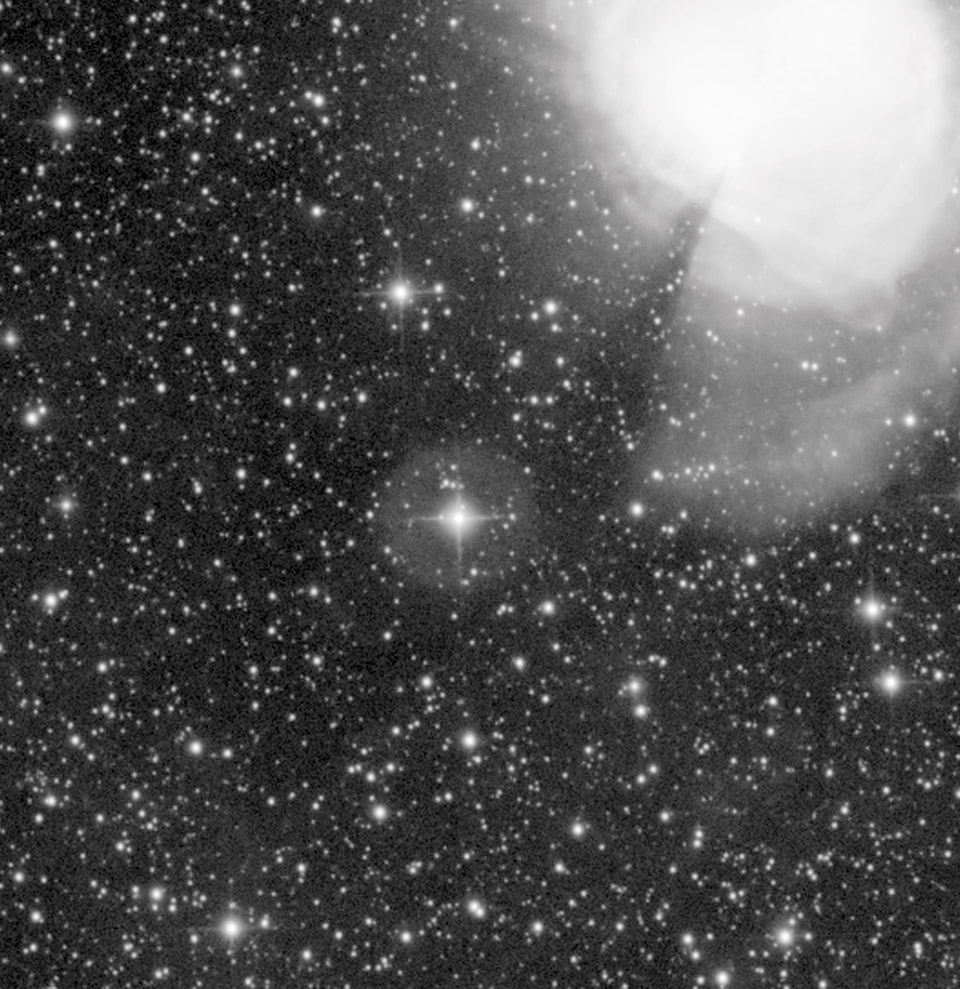 Star with a bright, distracting halo before editing